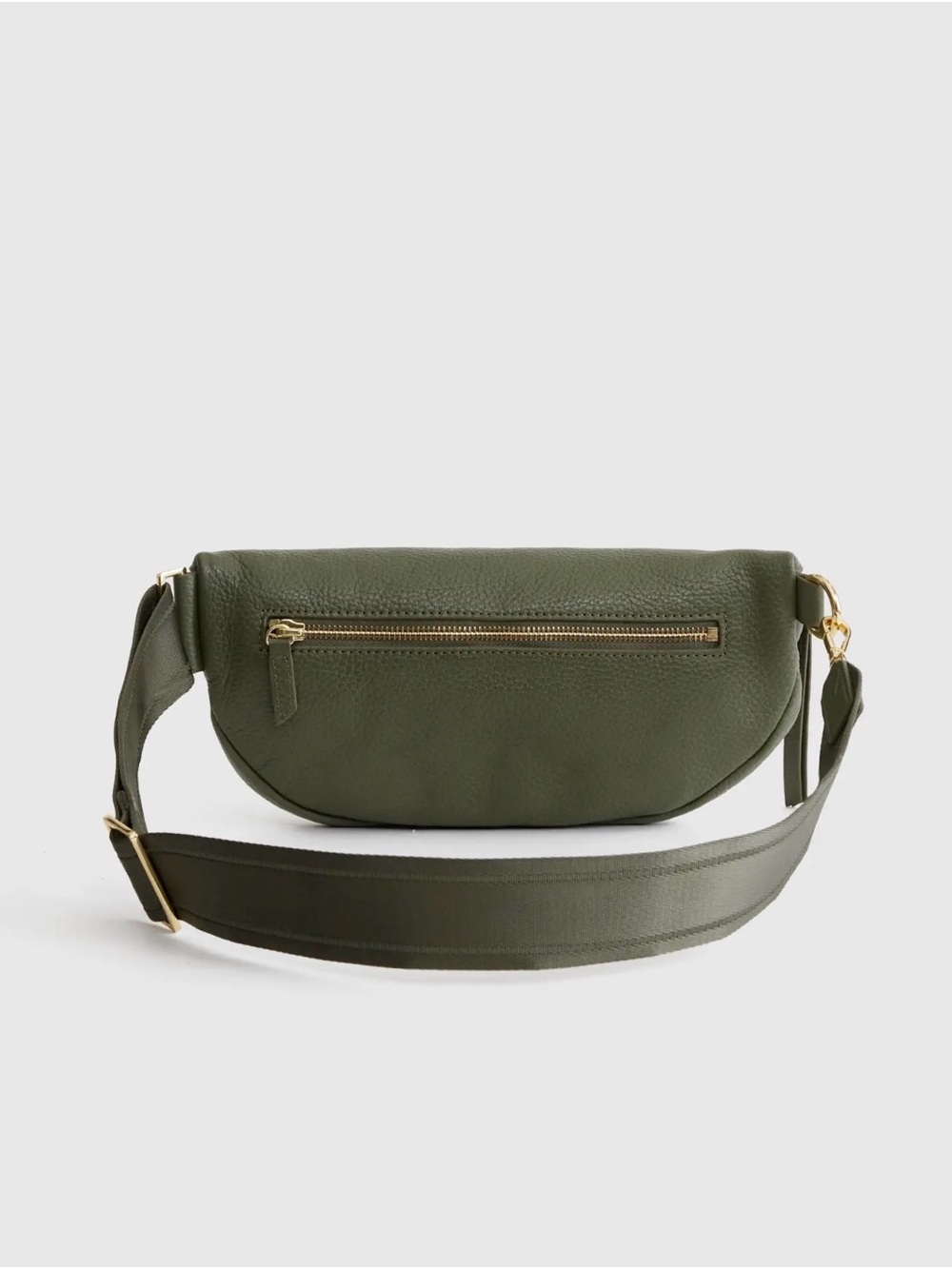 QUINCE Quinn Sling Bag, Olive Leather - Picture 2 of 9